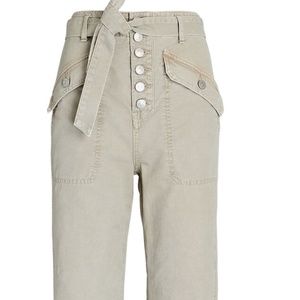 NWT Veronica Beard Rinley Belted Straight-Leg Pants